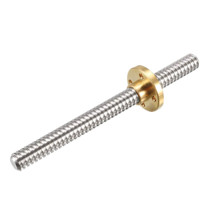 [Australia - AusPower] - uxcell 100mm Length T8 8mm Dia Lead Screw Rod,4 Lead Stainless Steel Lead Screw Rod with Copper Nut Trapezoidal Thread for 3D Printer Z Axis 