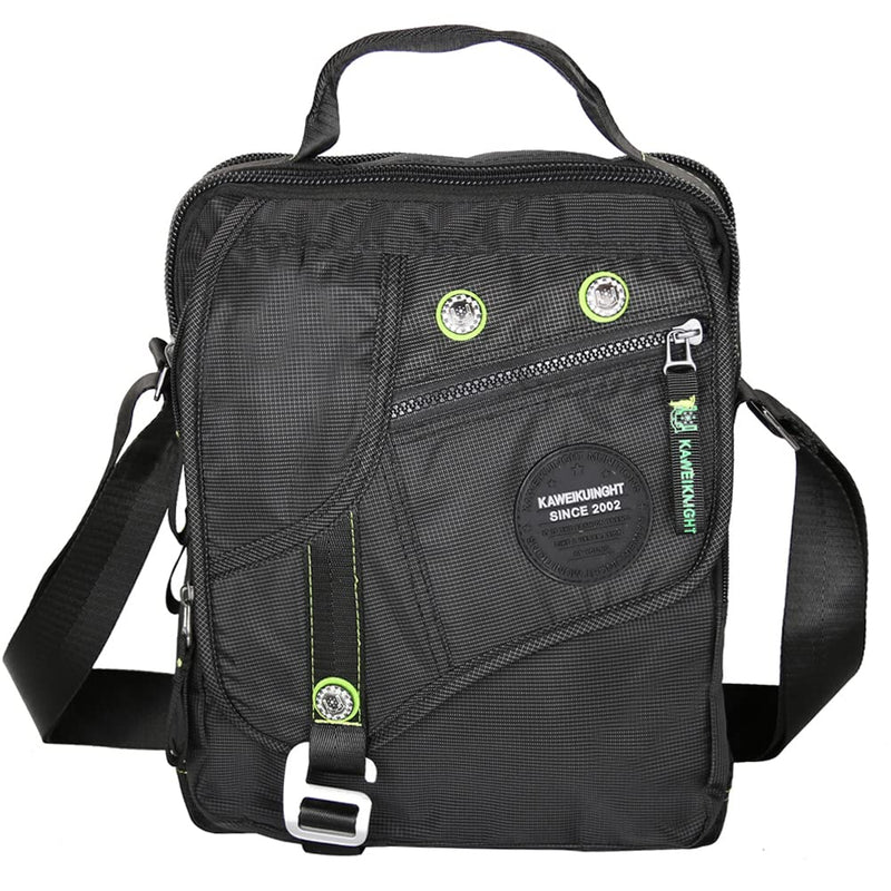 [Australia - AusPower] - Vertical Messenger Bag, Crossbody Bag, Shoulder Bag Work Satchel for iPad Tablet Kindle Large-black 
