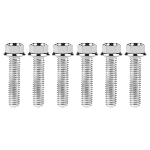 Yaruijia M8x30mm titanium hex bolts with small flange heads, 6-piece set
