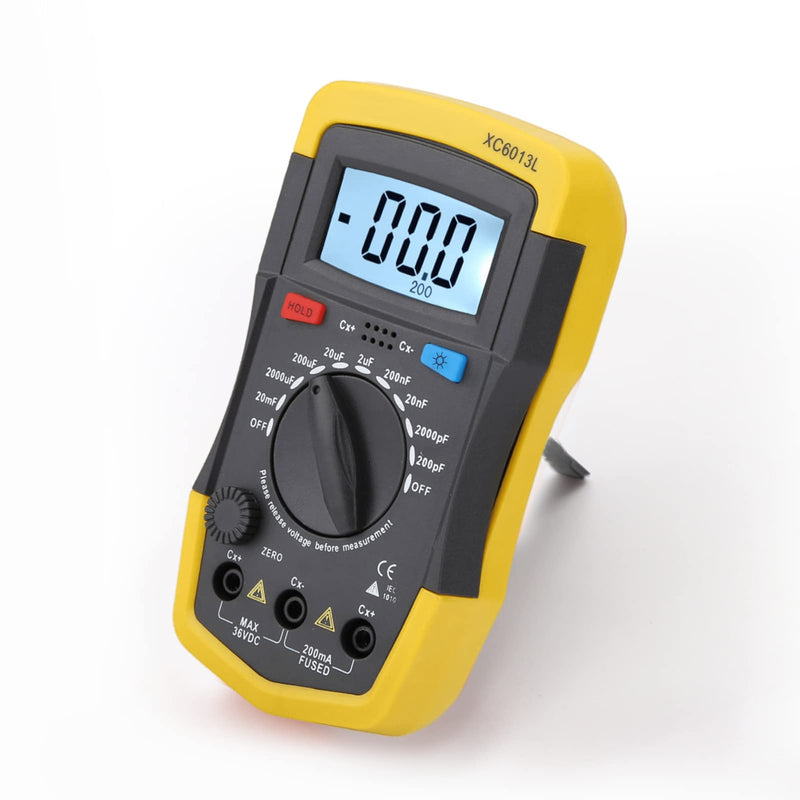 Digital Capacitance Meter Tester, LCD Screen Digital Capacitor Tester uF Circuit Gauge, Rang from 0.1 pF-20000 uF