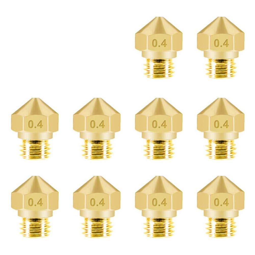 MK10 Nozzle for 3D Printer, 10pcs MK10 M7 Extruder Nozzle 0.4mm Brass Extruder Print Head for 3D Printer Wanhao Dupicator D4/I3/Dremel QIDI Makerbot 2 10pcs MK10 0.4mm Brass Extruder