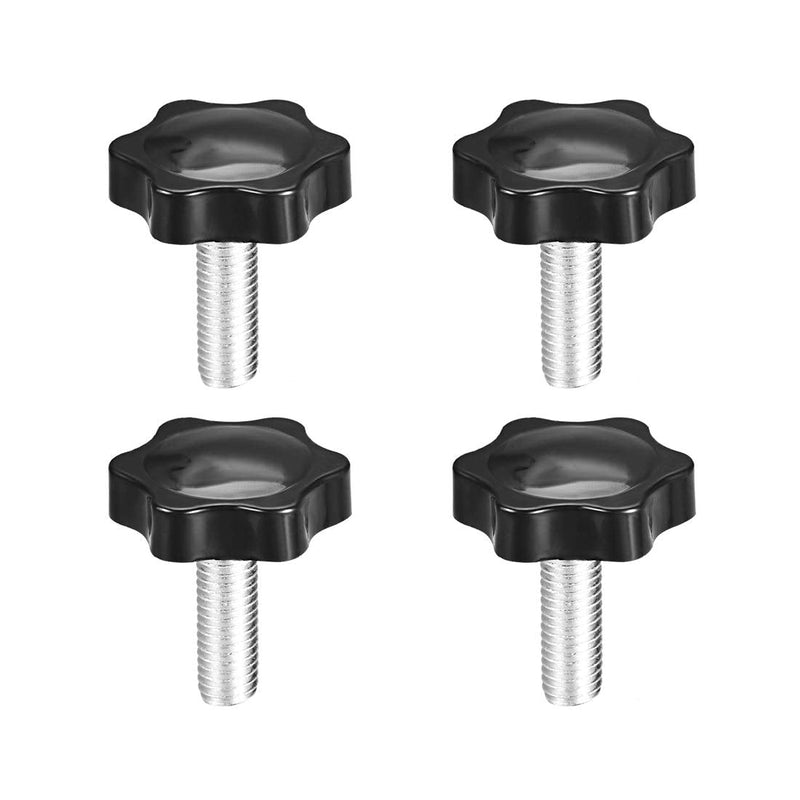 [Australia - AusPower] - uxcell Clamping Screw Knob, 38mm Dia Plum Hex Shaped Grips Star Knob M10 x 25mm Male Thread, 4pcs M10*25 