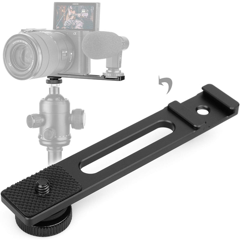 [Australia - AusPower] - ChromLives Cold Shoe Bracket Extension Bar, Hot Shoe Extension, Microphone Mount with 1/4'' Tripod Screw Compatible with Mirrorless Camera Vlogging Sony A6400 6300 6500 6000 Zhiyun 4 DJI Osmo Pocket 