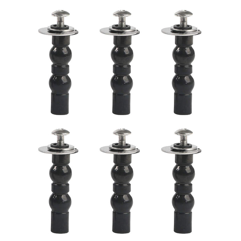 Hibbent 6 Pack Universal Toilet Seat Hinges Screw - Blind Hole Fixings Expanding Rubber Top Fix Nuts for Top Mounting - 3 Pairs With Two Expandable Ball