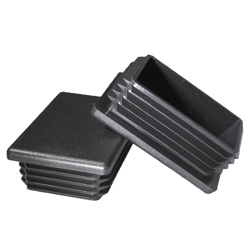 [Australia - AusPower] - Prescott Plastics 2 x 3 Inch Rectangle Plastic Plug Insert (4 Pack), Black End Cap for Metal Tubing, Fence, Glide Insert for Pipe Post, Chairs and Furniture 2" x 3" 4 Pack 