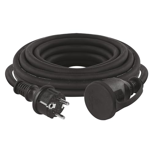 EMOS extension cable 5 m Schuko, rubber extension cable for outdoor use IP44, H07RN-F3G 1.5 mm2 5 metres Single