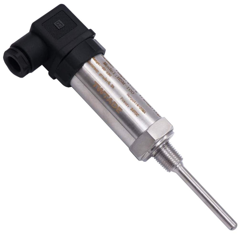 [Australia - AusPower] - TWTADE Industrial Temperature Sensor Temperature Transmitter -50°C~+150°C, 2-Wire 4-20mA Signal Output 1/4" NPT, Male Thread, Probe Rod Length: 30MM 1/4"NPT-30MM 
