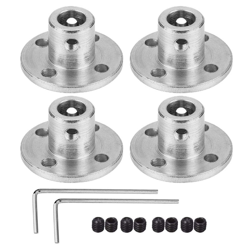 [Australia - AusPower] - 4 Pack 6.35mm Flange Coupling Connector, Rigid Guide Steel Model Coupler Accessory, Shaft Axis Fittings for DIY RC Model Motors-Silver. (6.35mm) 