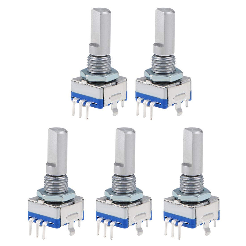 sourcing map 360 Degree Rotary Encoders Code Switch Digital EC11 7 Pins | 20mm D-shaft