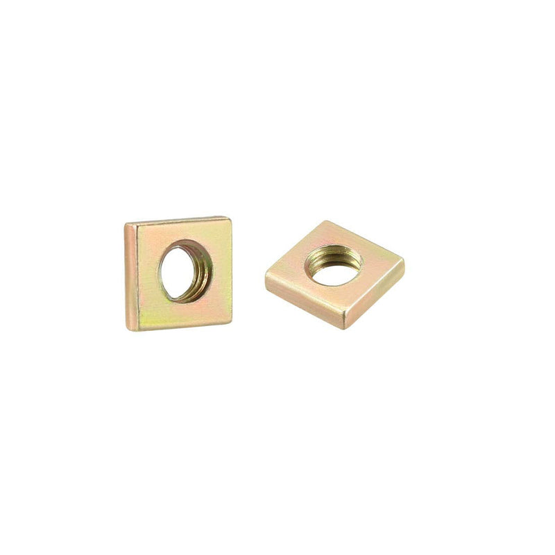[Australia - AusPower] - uxcell Square Nuts, M4x7mmx2mm Yellow Zinc Plated Metric Coarse Thread Assortment Kit, 100 Pcs 