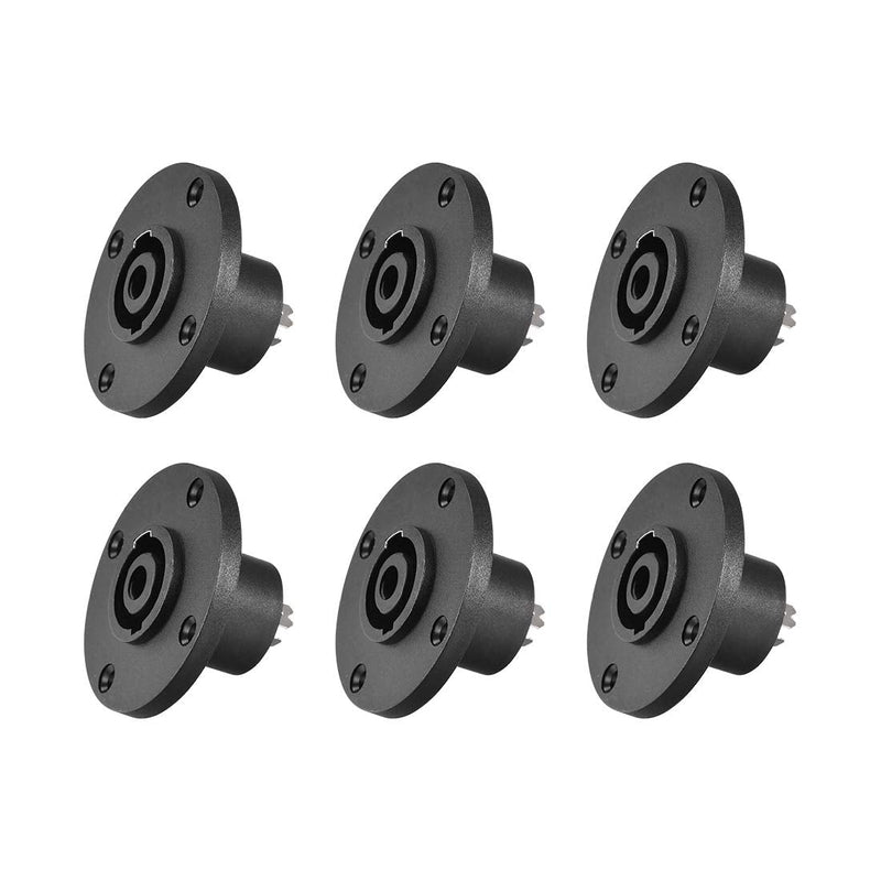[Australia - AusPower] - uxcell 4-Pin Panel Mount Connector, Speaker Jack Twist Lock, Round Speaker Jack Plate with Metal Insert,6Pcs 