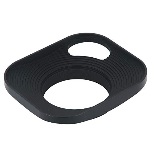 Haoge LH-B39P 39mm Square Metal Screw-in Lens Hood Hollow Out Designed with Cap for Leica Rangefinder Camera with 39mm E39 Filter Thread Lens Black