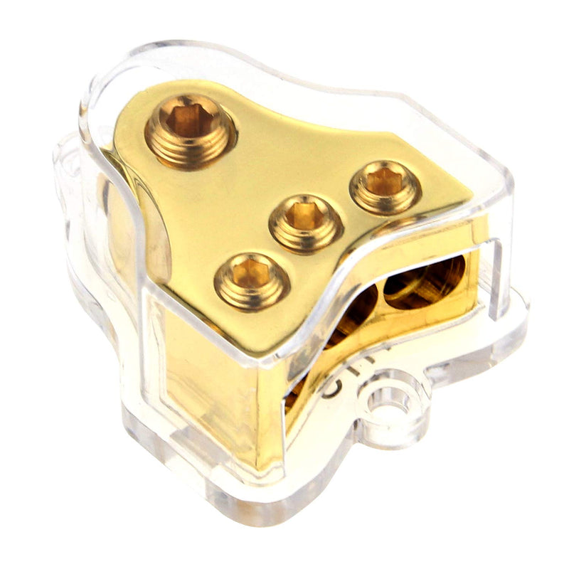 [Australia - AusPower] - ZOOKOTO Copper 0/2/4 Gauge in 4/8/10 Gauge Out Amp Power Distribution Block for Car Audio Splitter (1 in 3 Out) 1X0GA+3x4GA Copper 