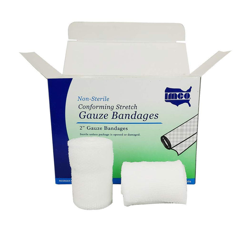 [Australia - AusPower] - CPR Savers and First Aid Supply IMCO Multi-Packed 2 Inch x 4.1 Yards Non-Sterile Stretch Cotton Gauze Bandage Rolls for Injury, Wound, and Trauma (48) 48 