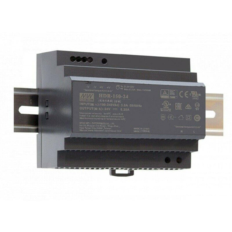 Meanwell HDR-150-24 150W 24V 6.25A DIN rail power supply DIN rail