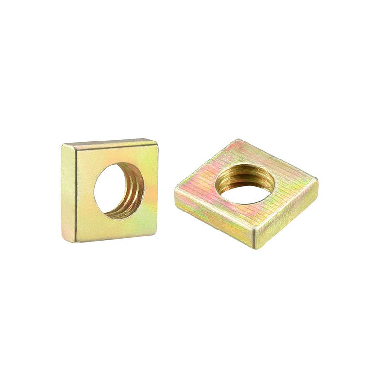 [Australia - AusPower] - uxcell Square Nuts, M6x10mmx3mm Yellow Zinc Plated Metric Coarse Thread Assortment Kit, 50 Pcs M6x10mm(L)x3mm(H) 