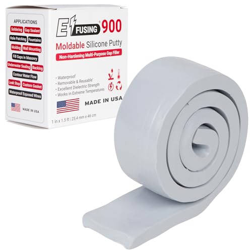 E/FUSING 900 moldable silicone putty in gray rectangular shape for silicone adhesive applications