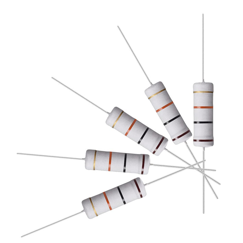 [Australia - AusPower] - uxcell 10Pcs 10K Ohm Resistor, 5W 5% Tolerance Metal Oxide Film Resistors, Shaft Lead, Flame Proof for DIY Electronic Projects and Experiments 