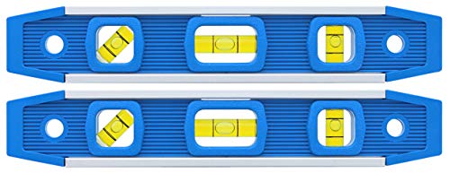 Empire 581-9 9-inch dark blue aluminum torpedo levels with overhead viewing slots, 2-pack