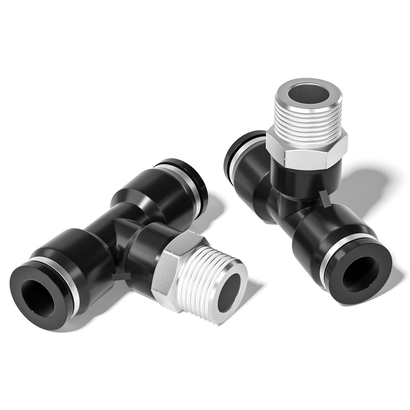 [Australia - AusPower] - TAILONZ PNEUMATIC Male Branch Tee 1/4 Inch Tube OD x 1/4 Inch NPT Thread Push to Connect Fittings PT-1/4-N2 (Pack of 10) 1/4"OD x 1/4"MNPT 
