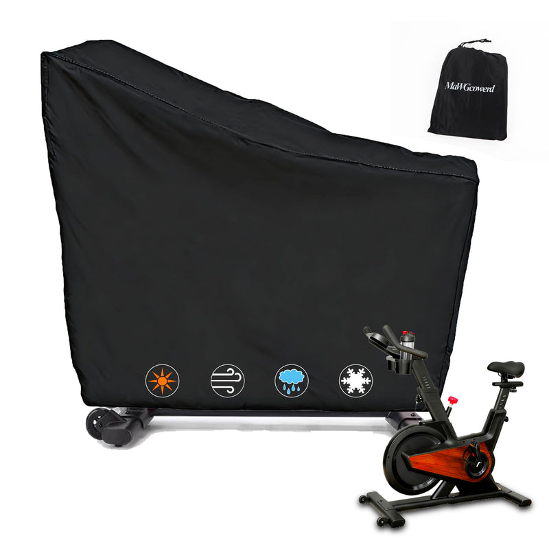 Exercise Bike Cover, Upright Indoor Cycling Protective Cover, Oxford Waterproof Fabric, Windproof, Dustproof, UV Resistant-for Peloton、Schwinn、NordicTrack，Ideal for Indoor and Outdoor Use (Black)