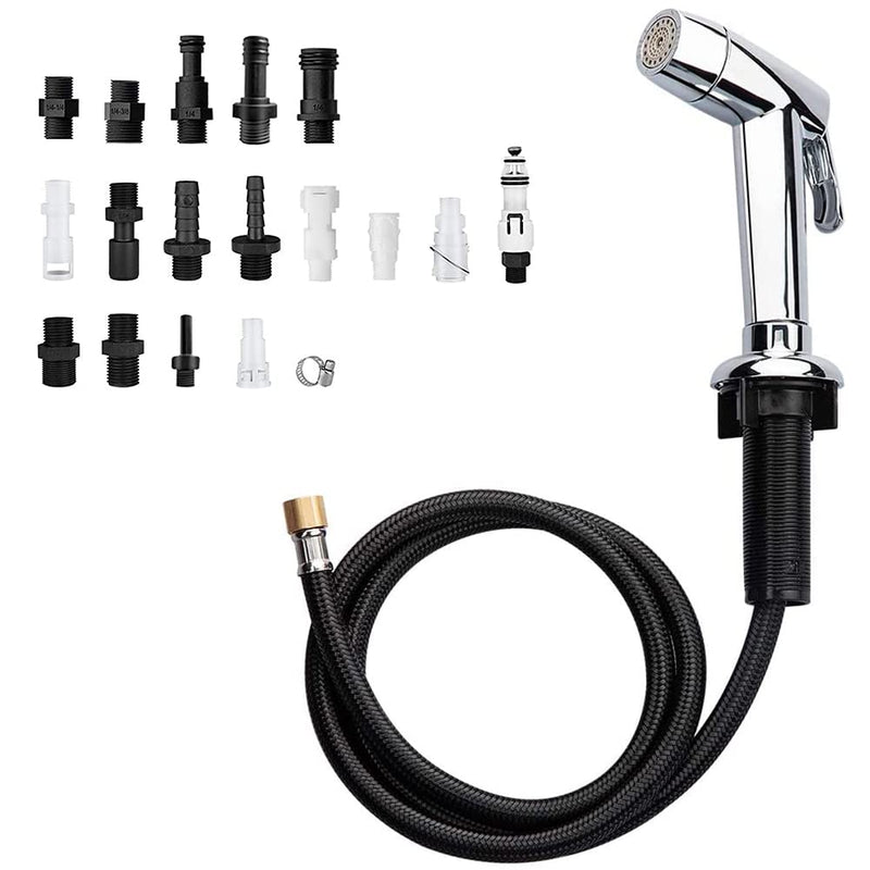 Kitchen Sink Sprayer, Houtingmaan Side Sprayer, Sprayer Head Replacement,Sink Spray head,17 ADAPTERS,Sink Sprayer Chrome Dual Function Mode