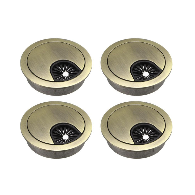 [Australia - AusPower] - uxcell Cable Hole Cover, 2Inch/50mm Zinc Alloy Desk Wire Cord Cable Grommets Hole Cover for Office PC Desk Cable Cord Organizer, 4Pcs Bronze Tone 2 inch 