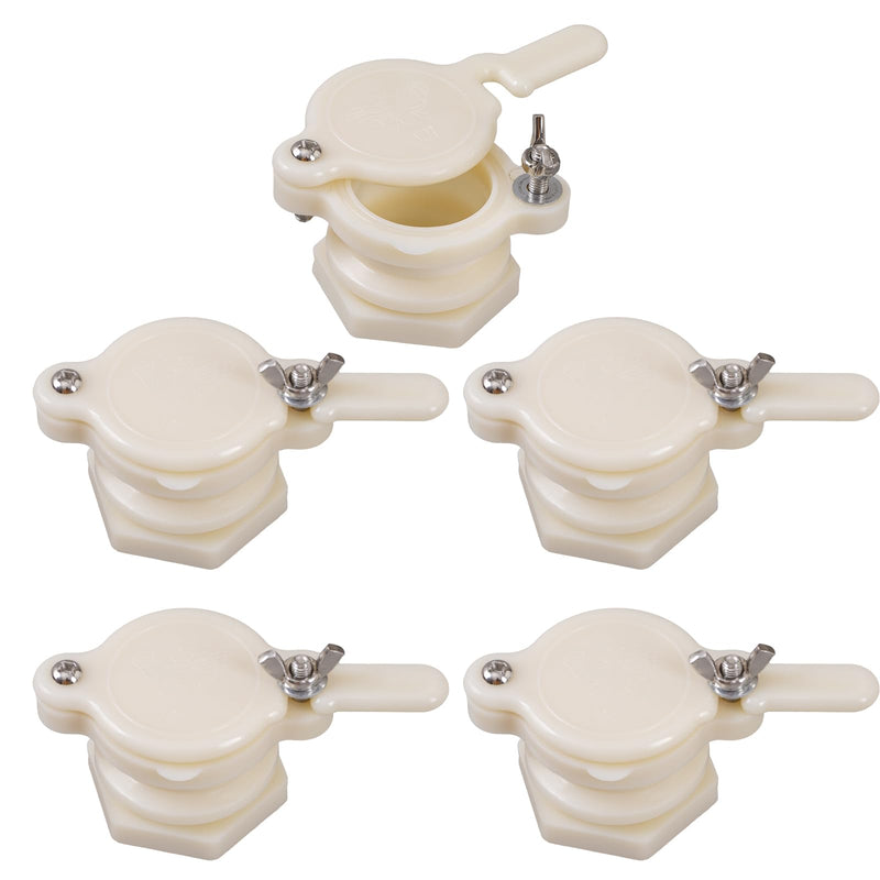 [Australia - AusPower] - 3/5 Pack Honey gate Valve for 5 Gallon Bucket bee hive gate valves for Honey Bucket Honey Extractor Tap Beekeeping Supplies 5PCS 