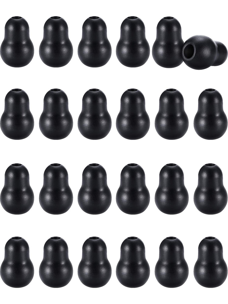 [Australia - AusPower] - Replacement Stethoscope Ear Tips Earpieces Universal Soft Silicone Ear Plugs Earbuds Snap Tight Soft Sealing Ear Tips (Black, 24 Pieces) Black 