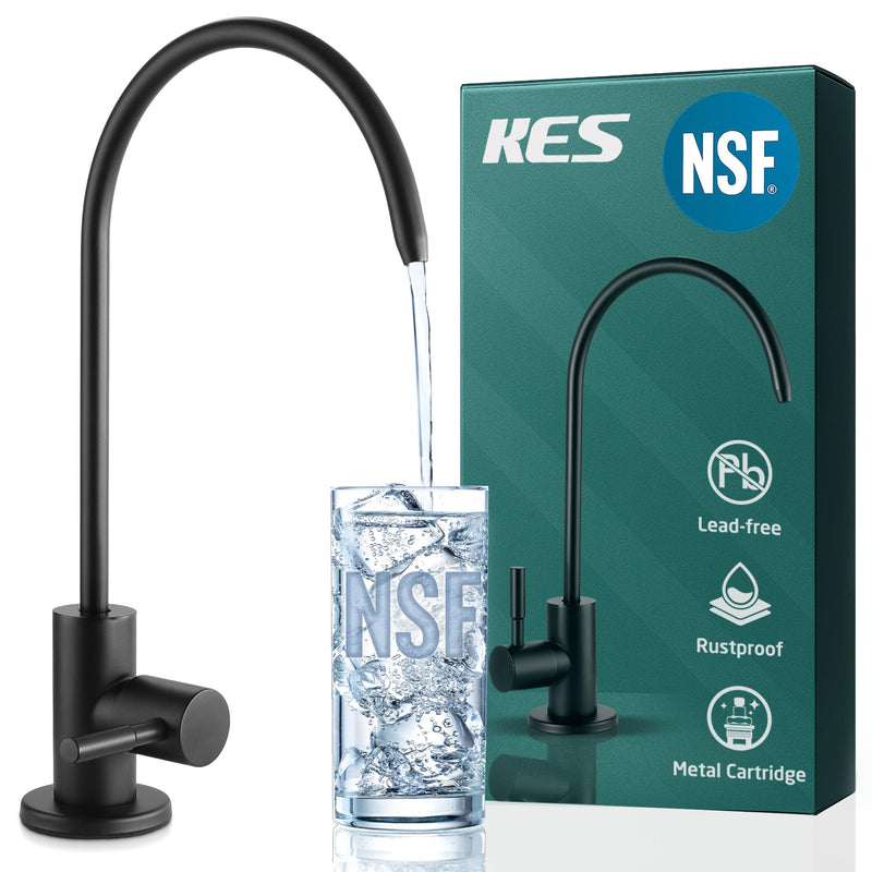 KES NSF Certified Reverse Osmosis Faucet, RO Lead-Free Water Filter Faucet Drinking Water Faucets Kitchen Faucet Non-Air-Gap 304 Stainless Steel Matte Black, Z504CLFF18-BK