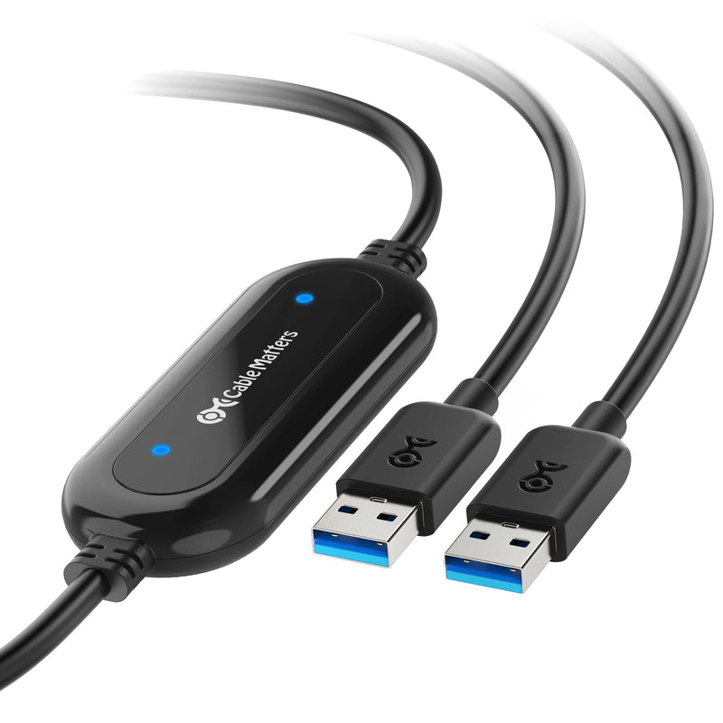 Cable Matters USB 3.0 Data Transfer Cable PC to PC for Windows, USB Transfer Cable, 6.6 ft, Easy Computer Sync Software Key Included, Works with Windows 11/10/8/7/Vista/XP, PCMover, Software Required