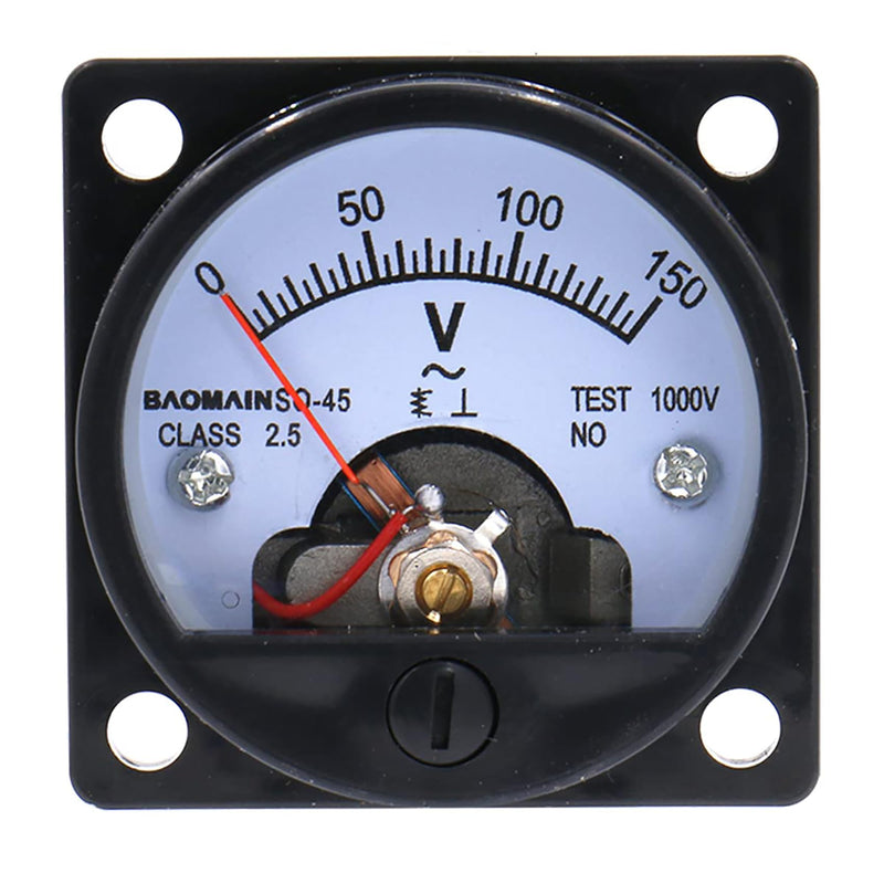 [Australia - AusPower] - Baomain Analog Dial Panel Meter Voltmeter Gauge SO-45 AC 0-150V Round Black 