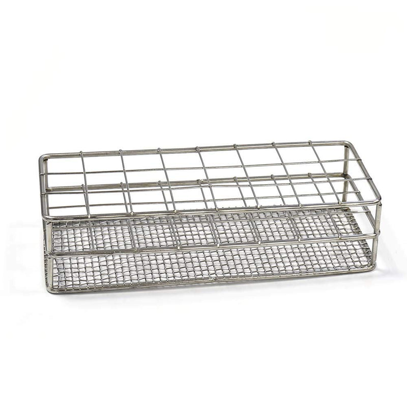 ULAB Stainless Steel Test Tube Rack, Wire Constructed, 24 Places, Suitable for Tubes of Dia.≤25mm, UTR1010 24 Holes, Stainless Steel