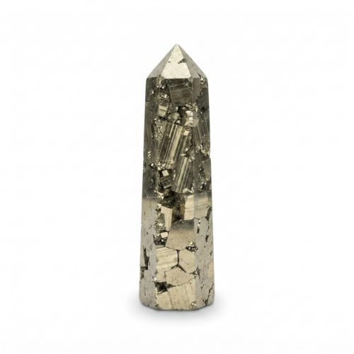 Jet Pyrite Obelisk Tower (Approx. 3 to 3.5 Inch) – Natural Golden Pyrite Crystal Polished Gemstone Decorative Piece for Home & Office Decor