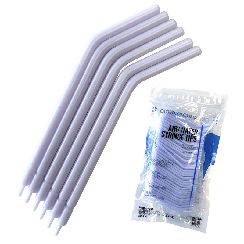[Australia - AusPower] - 250 White Dental Air Water Syringe Tips, Disposable Spray Nozzles 