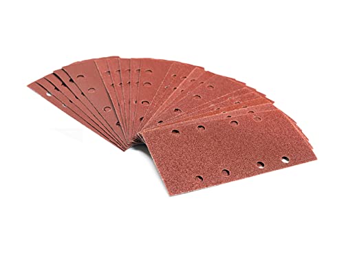 Sanding Sheets, Set of 40 | 93x190mm | 10 Sheets Each of 60 / 80 / 120 / 240 Grit | Self-Adhesive | For Orbital Sanders | Sandpaper | Abrasive Sheets