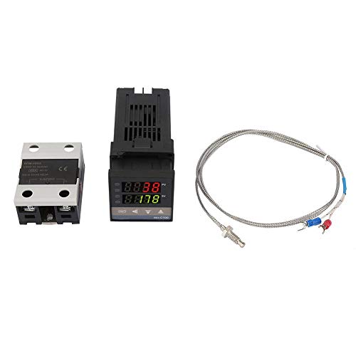 [Australia - AusPower] - Walfront PID Temperature Controller REX-C100 Digital LED Thermostat Controller Regulator with K Thermocouple Sensor AC110V-240V, 0C1300C 