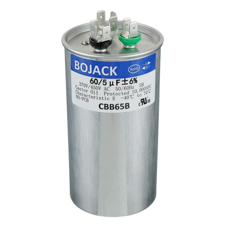 [Australia - AusPower] - BOJACK 60+5uF 60/5MFD ±6% 370V/440V CBB65 Dual run circular start capacitor for AC motor run or fan start or condenser straight 