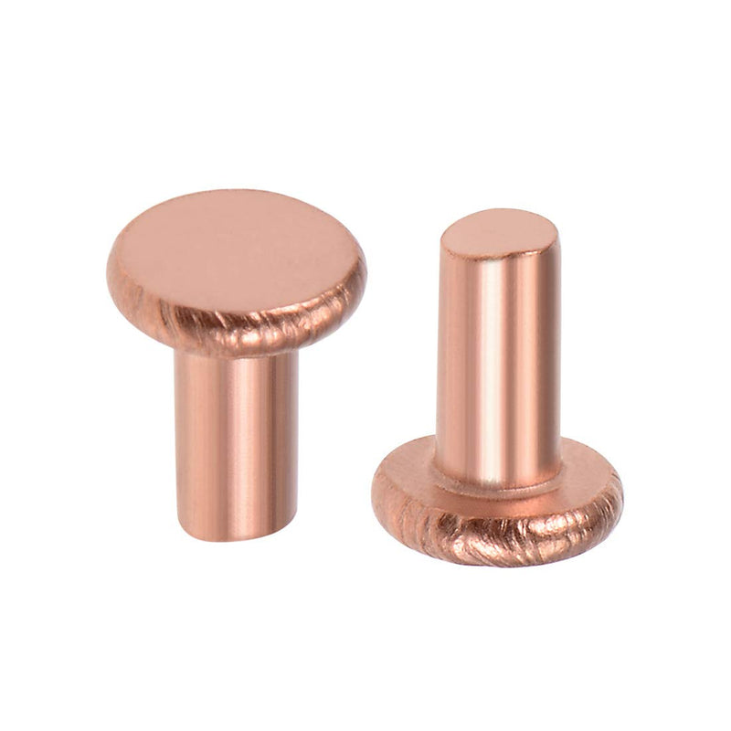 [Australia - AusPower] - uxcell 25 Pcs 5/32" x 5/16" Flat Head Copper Solid Rivets Fasteners 5/32" x 5/16" 