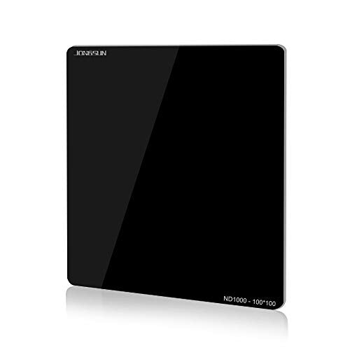 JONGSUN 100x100mm Square ND Filter, S-PRO Neutral Density Gray ND1000 Lens Filter,Ultra Slim HD 18 Layer Nano Multi-Coated, Schott B270 Optical Glass, ND1000 (3.0) 10-Stop