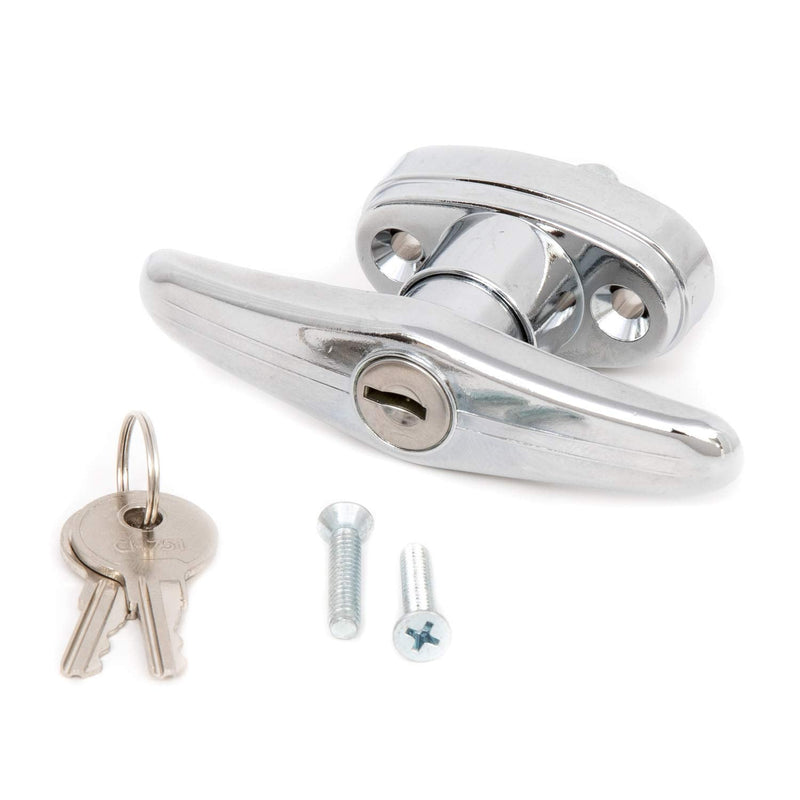 [Australia - AusPower] - Universal Locking T Handle in Chrome with a Square Spindle Laundry or Trash Chutes 