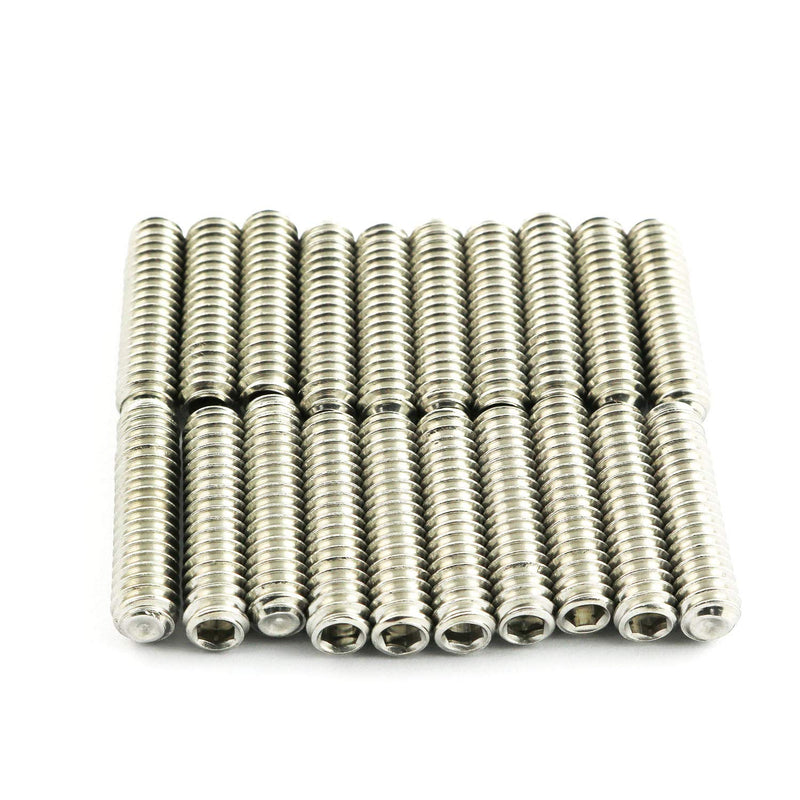 [Australia - AusPower] - 20PCS 1/4-20x1" Hexagon Hex Socket Set Screws 304 Stainless Steel Full Thread Cup Point Grub Screws 20 1/4"-20x1" 