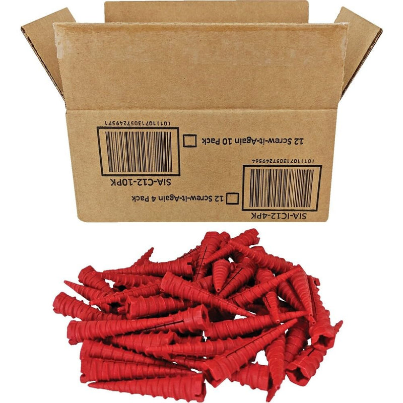 Screw-It-Again #2 to #16 Thread x 2 in. Red Plastic Wood Anchor (50 Ct.) - 1 Each