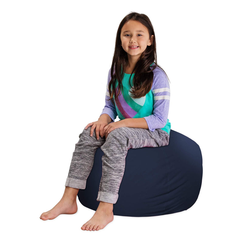 [Australia - AusPower] - Posh Stuffable Kids Stuffed Animal Storage Bean Bag Chair Cover - Childrens Toy Organizer, Medium 27" - Solid Navy Blue 27in - Medium 