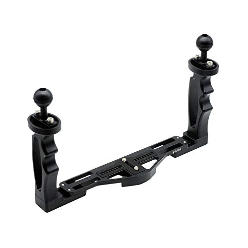 Aluminum Underwater Tray with 1" Ball Head Connect and Diving Light for Camera Housings C Version-black