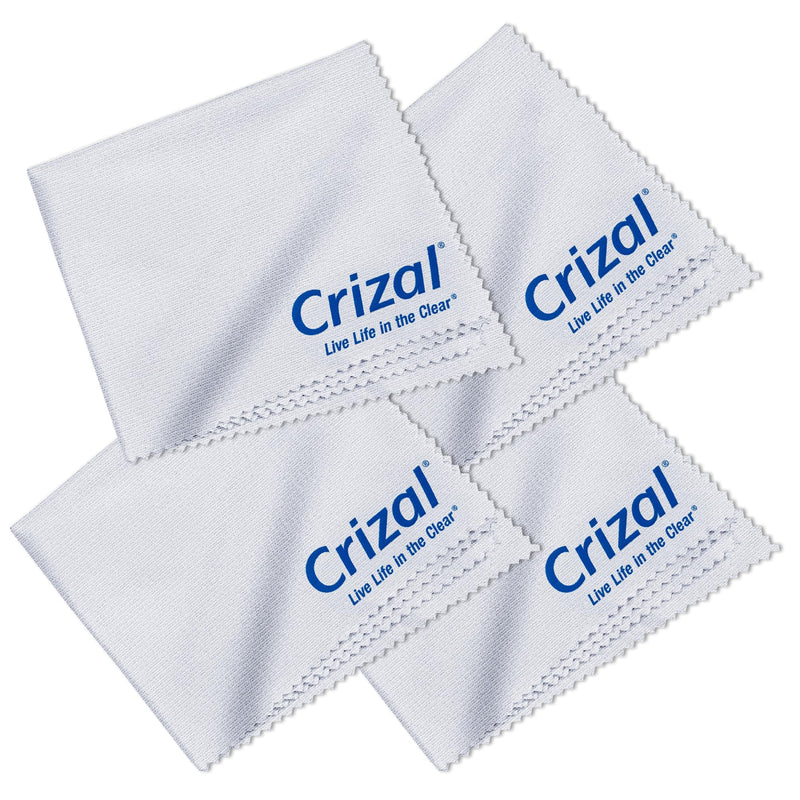 [Australia - AusPower] - Crizal Microfiber Cleaning Cloth for Glasses, 4 Pack | The Best Microfiber Cleaning Clothes for Crizal Anti Reflective Coated Lenses and Eyeglasses Lenses Cloth, 4 Pack 