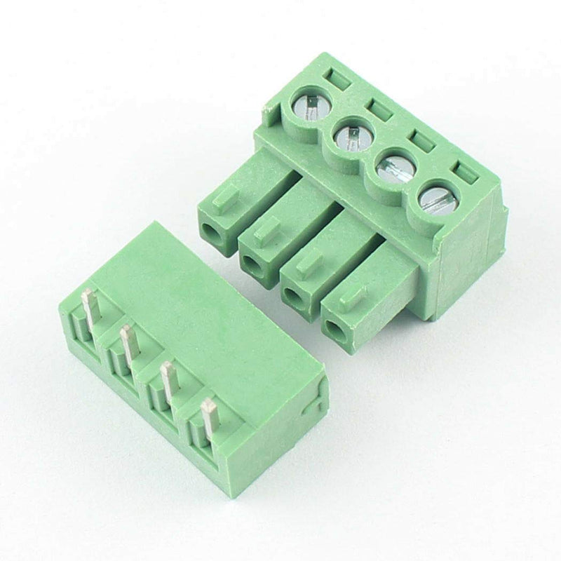 [Australia - AusPower] - 10 Sets 4-Pin (4 Pole) 3.81mm Pitch Right Angle Screw Terminal Block Connector PCB Mount DIY 
