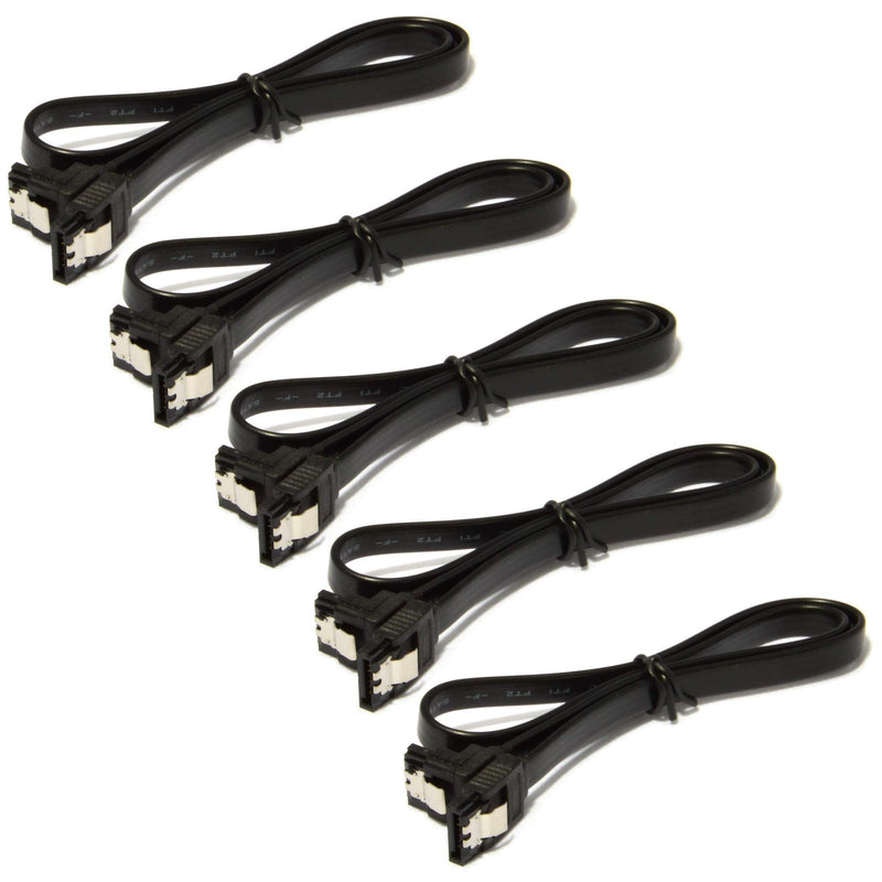 [Australia - AusPower] - JacobsParts 5-Pack 18" SATA 3.0 Cable SATA3 III 6GB/s Right Angle SSD HDD Hard Drive, Black 