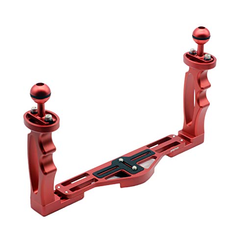 Underwater Camera Tray, Poyinco Aluminum Underwater Tray for Underwater Camera Housings C Version-red