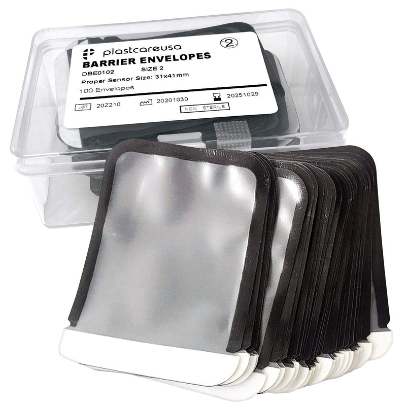 [Australia - AusPower] - 1000 Dental X-Ray Barrier Envelopes (Size 2) - Disposable Protective Sleeves for Digital Phosphor Plate Imaging Sensor - Dental Phosphor Plate Envelope (10 Boxes) by PlastCare USA #2 